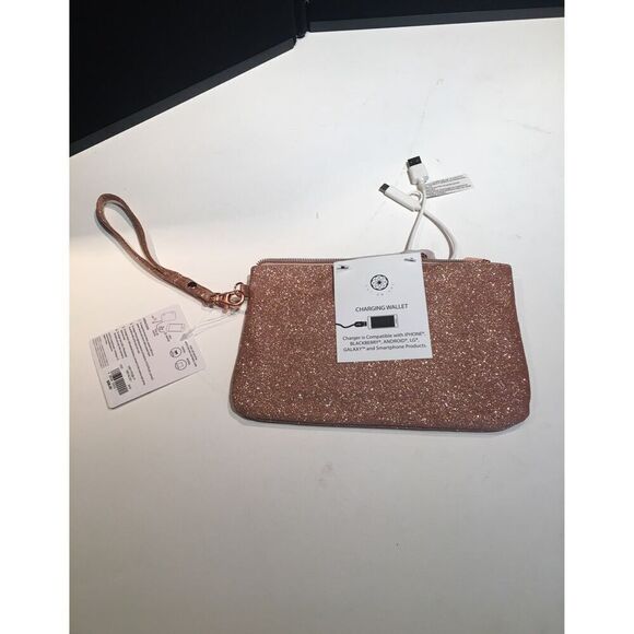 Rose Gold Charging Wallet with Power Bank - Universal Compatibility - Picture 1 of 11